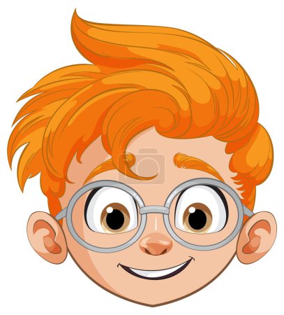 Vektorgrafik eines lächelnden Jungen mit roten Haaren