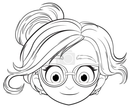 Illustration vectorielle d'une jeune fille souriante.