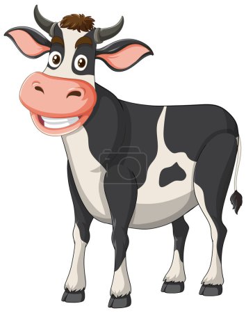 Illustration for Vector illustration of a happy, smiling cow. - Royalty Free Image
