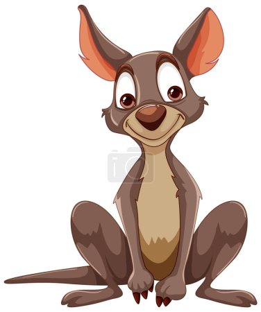 Illustration for Adorable bush baby character with a big smile - Royalty Free Image