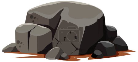 Vector illustration of various sized rocks