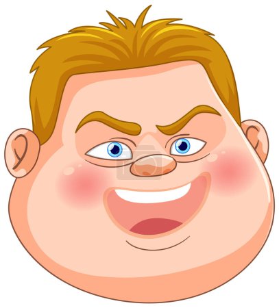 Illustration vectorielle d'un visage de dessin animé souriant
