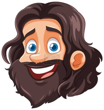 Vector illustration of a smiling bearded man