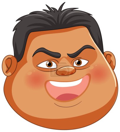 Illustration for Vector illustration of a smiling cartoon face - Royalty Free Image