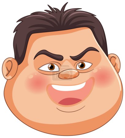 Vector illustration of a happy, smiling cartoon man