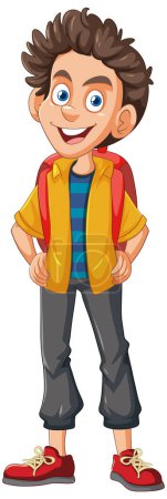 Illustration for Cheerful young boy smiling in casual clothes - Royalty Free Image