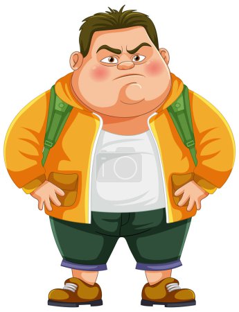 Illustration for Illustration of a displeased cartoon man standing - Royalty Free Image
