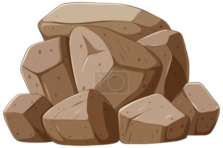 Ilustración de Ilustración vectorial de una pila de rocas - Imagen libre de derechos