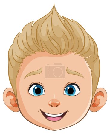 Vector illustration of a smiling young boy's face