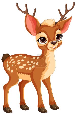 Ilustración de Ilustración vectorial de un joven ciervo adorable. - Imagen libre de derechos