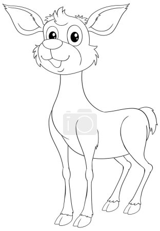 Illustration for Black and white drawing of a happy deer - Royalty Free Image