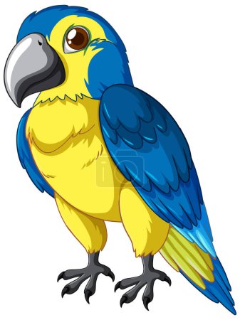 Illustration for Vibrant vector art of a blue and yellow parrot - Royalty Free Image