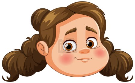 Illustration for Vector illustration of a smiling young girl - Royalty Free Image