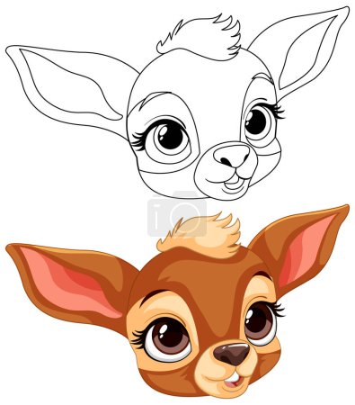 Illustration for Vector illustration of a cartoon baby deer - Royalty Free Image
