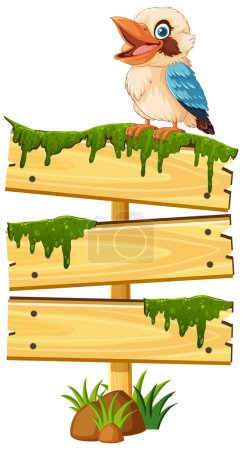Illustration for Vector illustration of a bird on signboards - Royalty Free Image