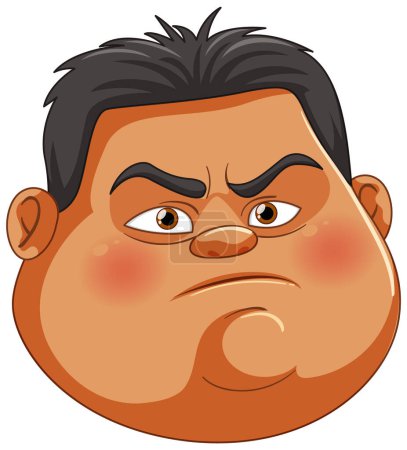 Vector illustration of a displeased cartoon man