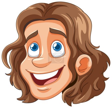 Illustration for Vector illustration of a happy, smiling man - Royalty Free Image