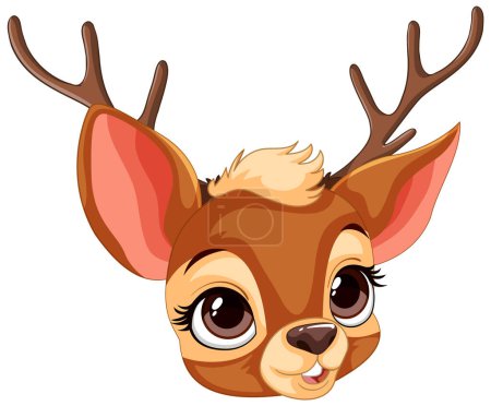 Illustration for Cute stylized young deer with big eyes - Royalty Free Image
