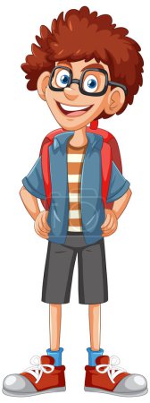 Illustration for Cheerful young boy standing with a confident smile - Royalty Free Image