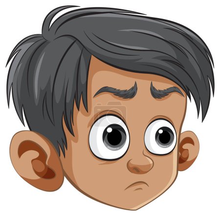 Ilustración de Ilustración vectorial de un niño con una mirada sorprendida - Imagen libre de derechos