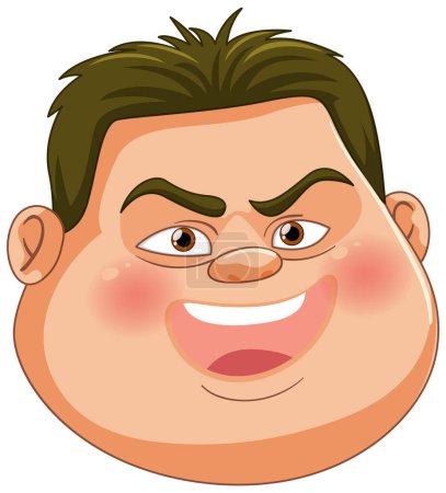 Illustration for Vector illustration of a happy, smiling cartoon man - Royalty Free Image