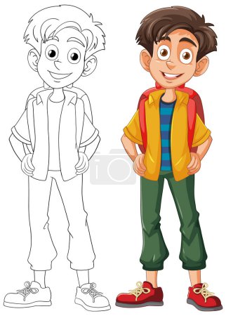 Illustration for Vector illustration of character, colored and outlined - Royalty Free Image