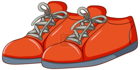 Ilustración de Colorido vector de un par de zapatillas rojas - Imagen libre de derechos