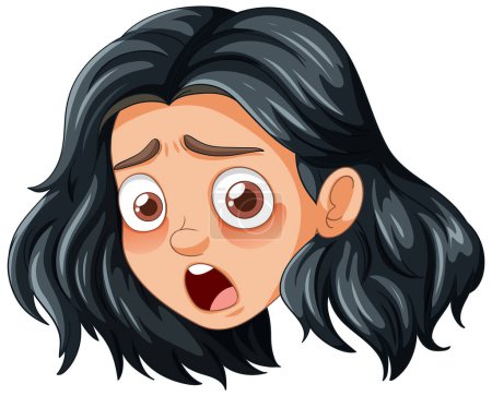 Illustration for Vector illustration of a surprised young female - Royalty Free Image