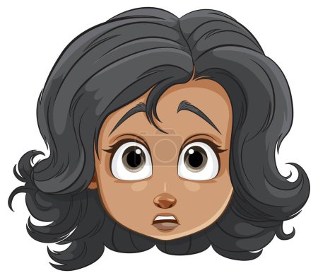 Ilustración de Ilustración vectorial de una chica con una expresión sorprendida. - Imagen libre de derechos