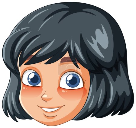 Vector illustration of a happy young girl