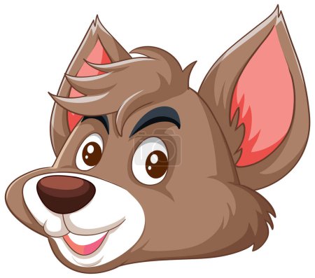 Téléchargez les illustrations : Illustration vectorielle d'un chien brun heureux - en licence libre de droit