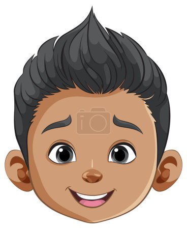 Ilustración de Ilustración vectorial de la cara de un niño feliz - Imagen libre de derechos