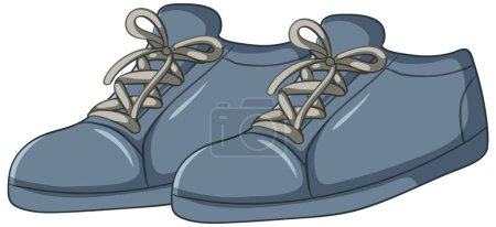 Vector graphic of blue lace-up casual shoes