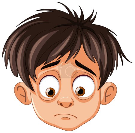 Illustration for Vector illustration of a boy looking shocked - Royalty Free Image