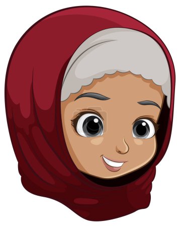 Ilustración vectorial de una mujer usando un hijab