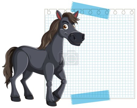 Téléchargez les illustrations : Illustration vectorielle d'un cheval heureux - en licence libre de droit