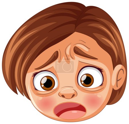 Illustration for Vector illustration of a concerned young girl. - Royalty Free Image