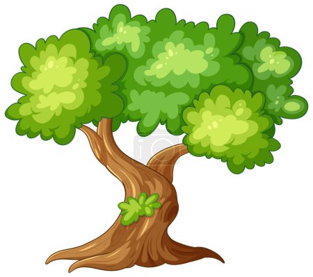 Téléchargez les illustrations : Art vectoriel coloré d'un arbre vert vibrant - en licence libre de droit