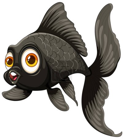 Illustration vectorielle d'un joli poisson rouge expressif.