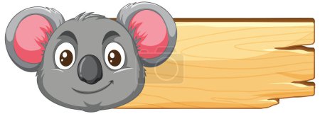 Téléchargez les illustrations : Illustration vectorielle d'un koala sur un signe - en licence libre de droit