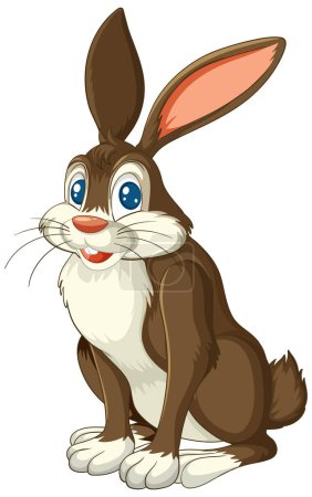 Téléchargez les illustrations : Graphique vectoriel d'un lapin brun heureux - en licence libre de droit