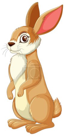 Vector illustration of an adorable standing rabbit