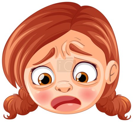 Illustration for Vector illustration of a concerned young girl - Royalty Free Image