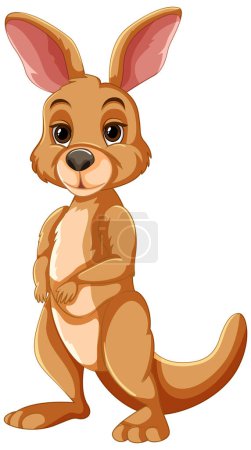 Vector illustration of a cute kangaroo standing upright