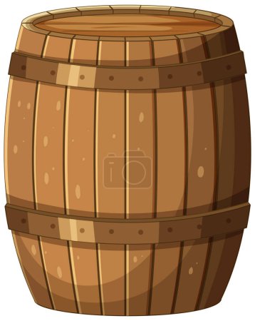 Vector graphic of a classic wooden barrel