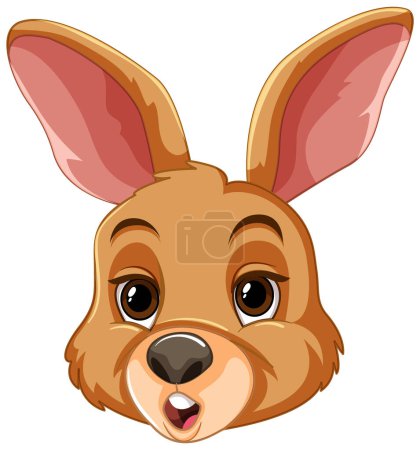 Ilustración de Ilustración vectorial adorable de la cara de un conejo - Imagen libre de derechos