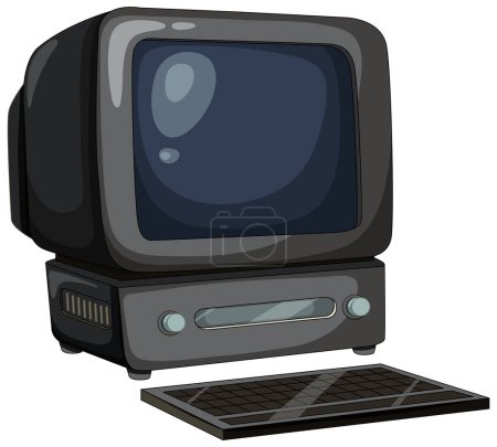 Vector illustration of an old-fashioned personal computer