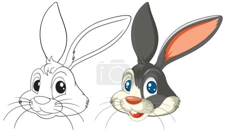 Illustration for Colorful and outlined rabbit vector graphics - Royalty Free Image