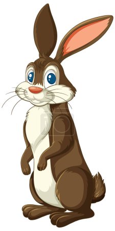 Illustration for Vector illustration of a cheerful brown rabbit - Royalty Free Image