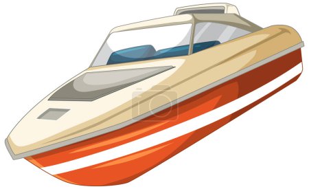 Illustration for Colorful vector illustration of a modern speedboat - Royalty Free Image